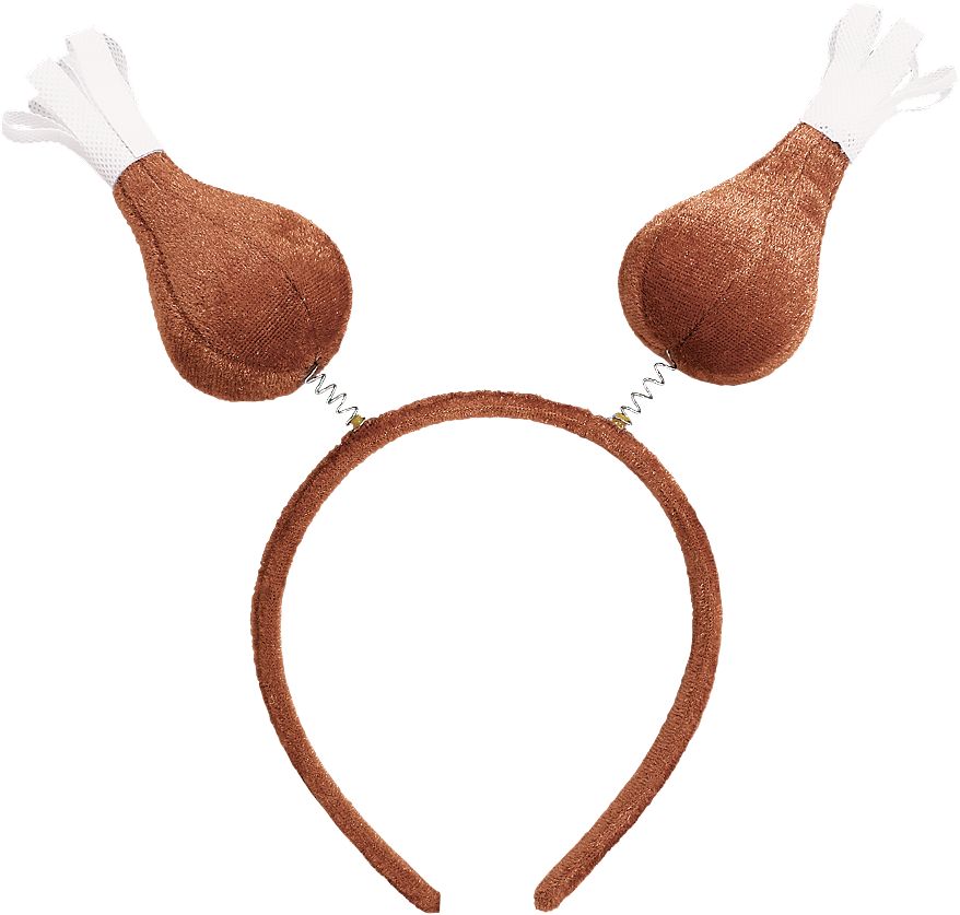 Turkey Leg Head Bopper Headband, Brown, One Size, Wearable Accessory for Thanksgiving Front_Flat
