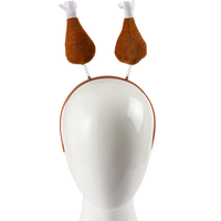 Turkey Leg Head Bopper Headband, Brown, One Size, Wearable Accessory for Thanksgiving Front_Flat