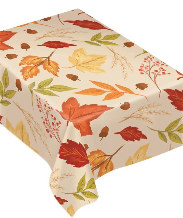 Fall Foliage Vinyl Table Cover Front_Angled_Right