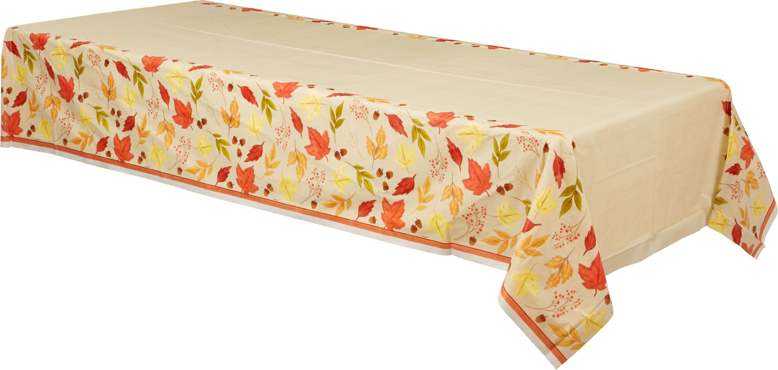 Fall Foliage Plastic Party Table Cover Front_Angled_Left