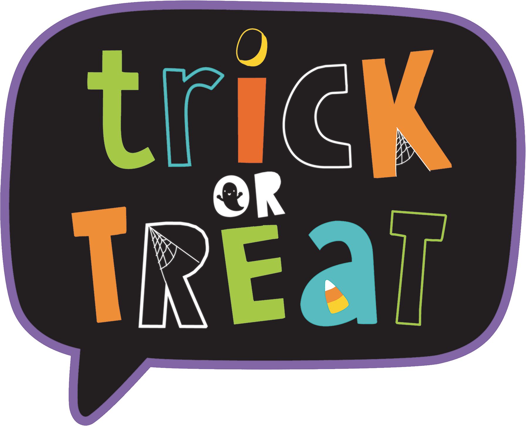 "Happy Halloween" Witch/Ghost/Spider Wall Decorating Kit with Posters and Cutouts, Multi-Coloured, 65-in, 33-pk, Indoor Decoration for Halloween Front_Flat