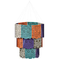 Hanging Chandelier, Multi-Coloured, 20-in, Indoor Decoration for Day of the Dead Front_Elevated