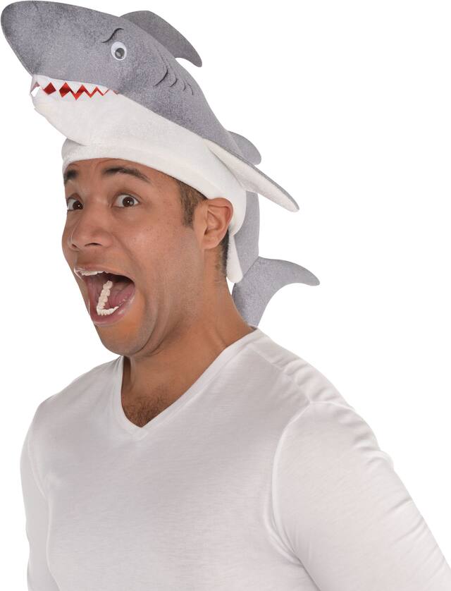 Shark Party Hat, Adult Front_Angled_Left