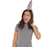 Serre-tête avec aileron de requin en peluche, gris, taille unique, accessoire de costume à porter pour l'Halloween Front_Angled_Left