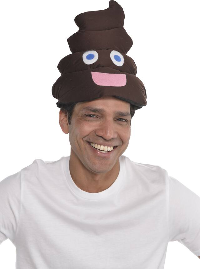 Poop Emoji Icon Hat, Funny Halloween Costume, Brown, Adult, One Size Front_Flat