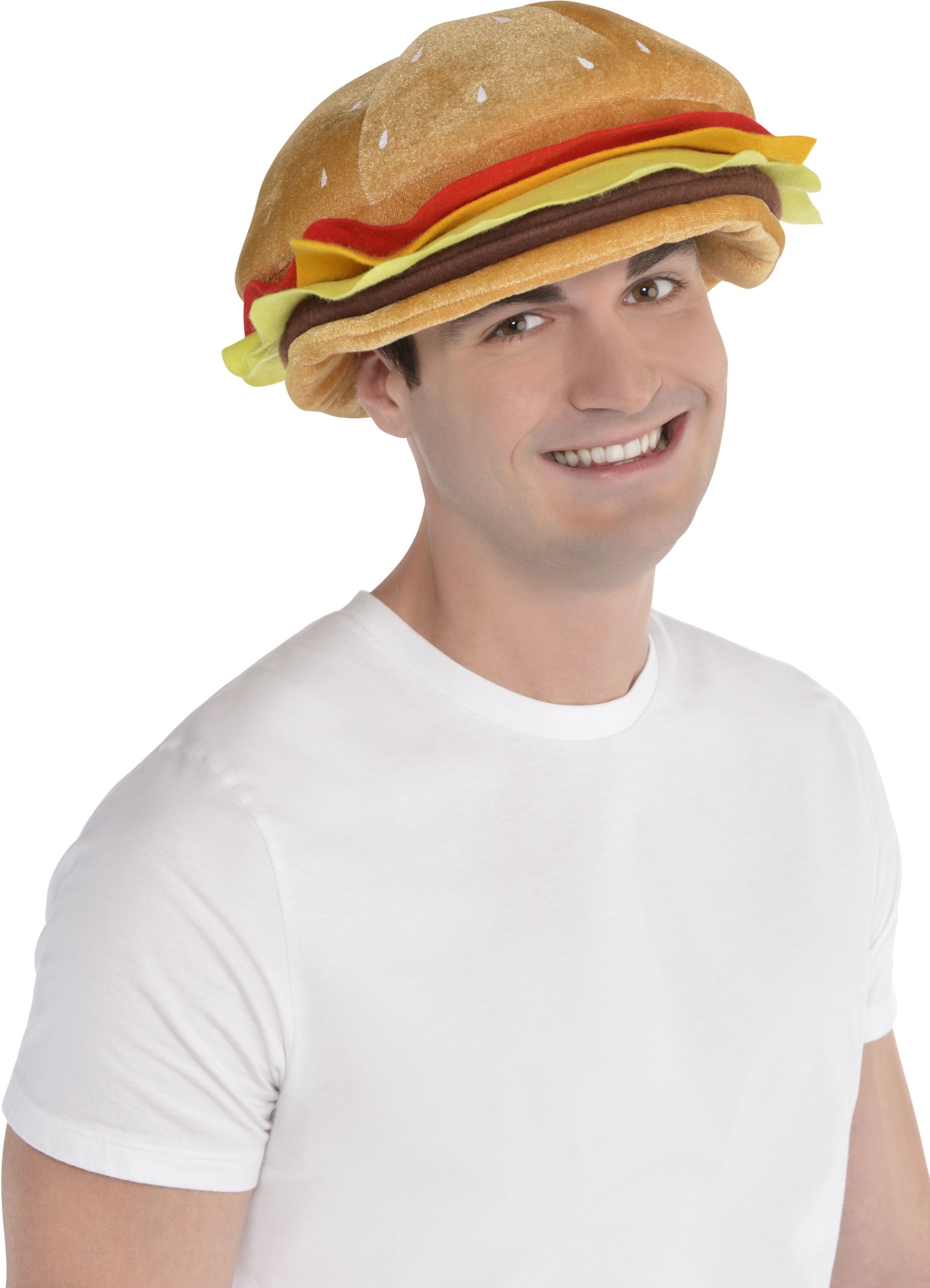 Cheeseburger Hat, Multi-Coloured, One Size, Wearable Costume Accessory for Halloween Front_Angled_Right