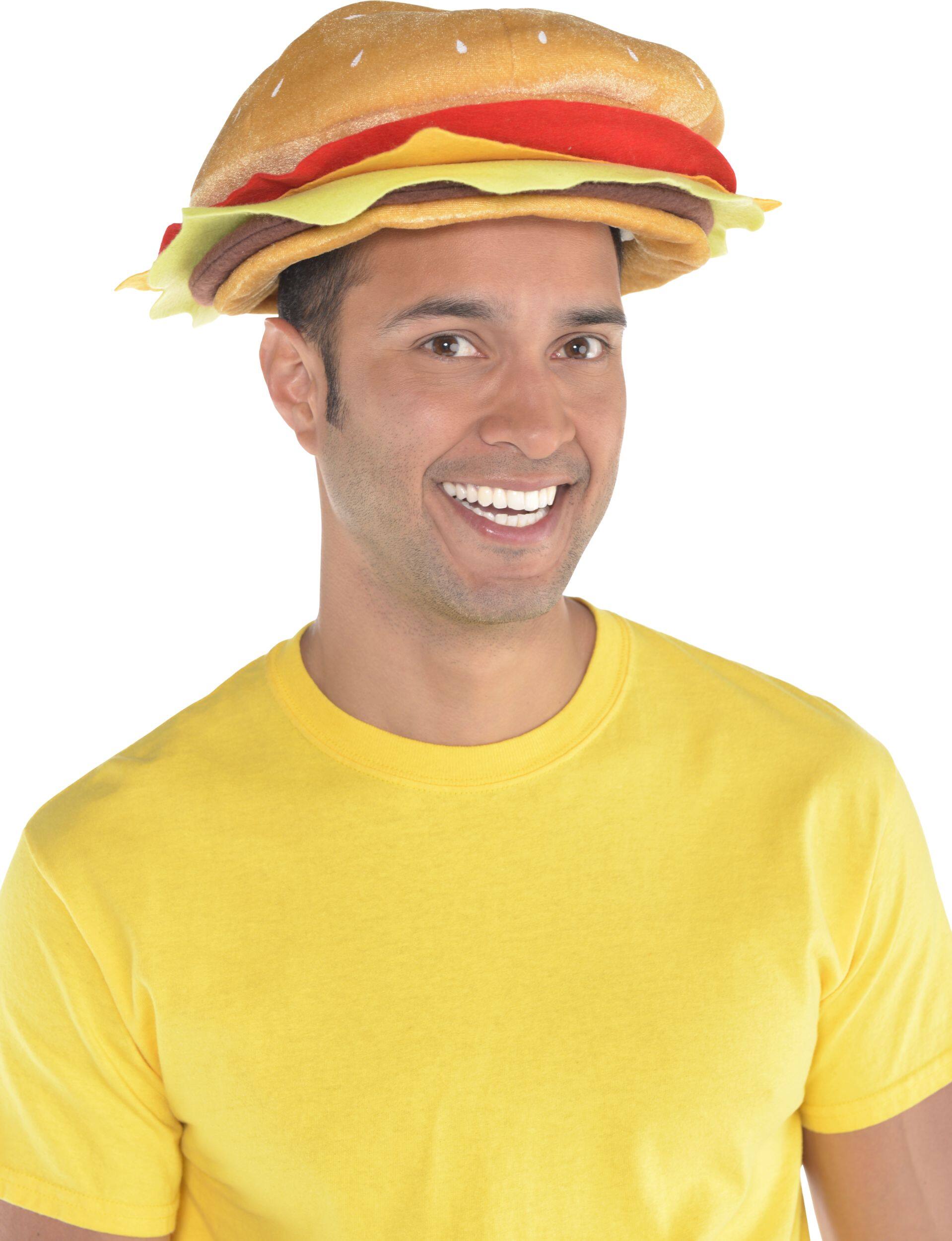 Cheeseburger Hat, Multi-Coloured, One Size, Wearable Costume Accessory for Halloween Front_Angled_Right