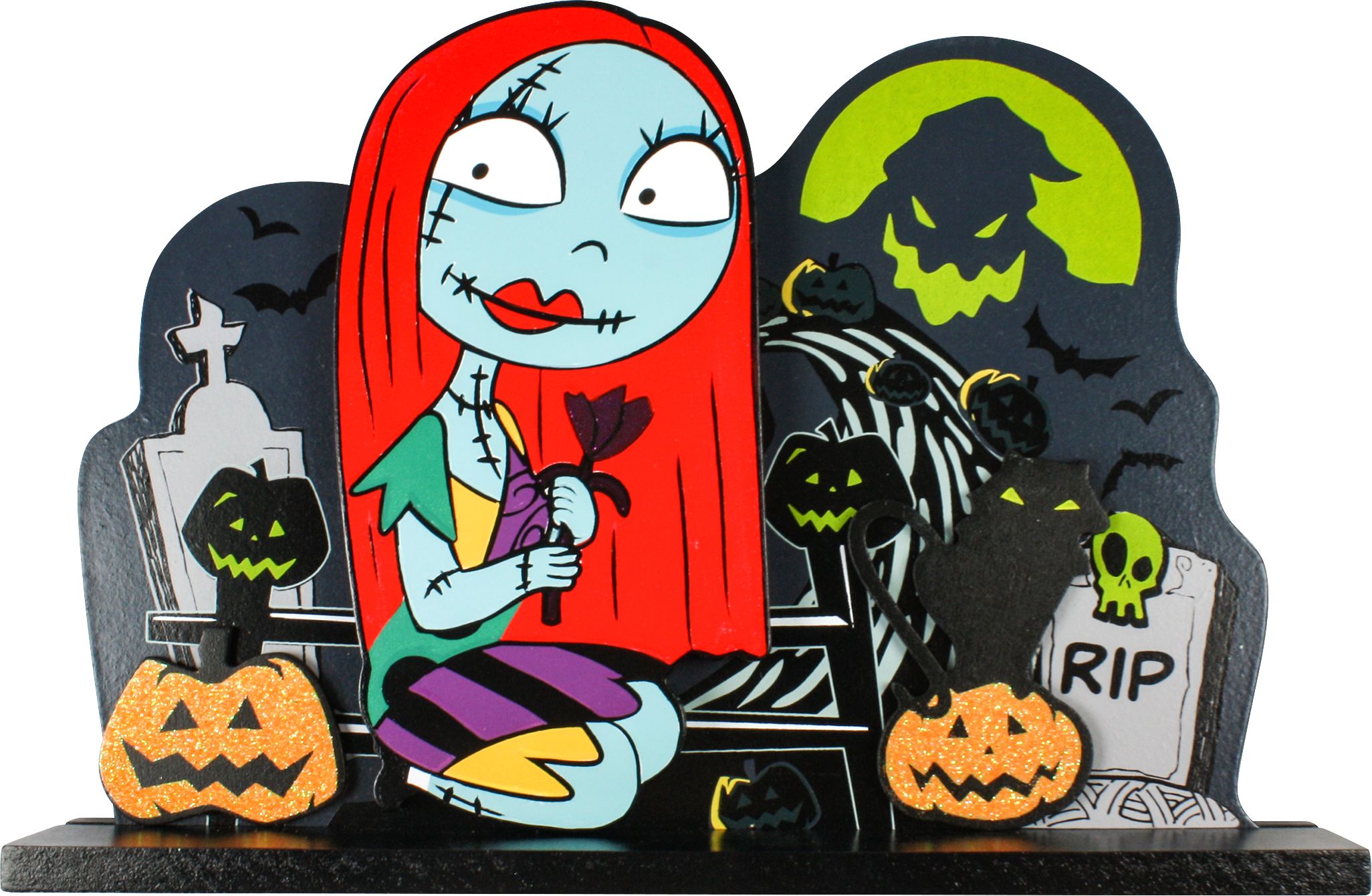 Disney The Nightmare Before Christmas Jack Skellington & Sally Table Signs, Multi-Coloured, 8-in, 2-pk, Indoor Decoration for Halloween Front_Flat