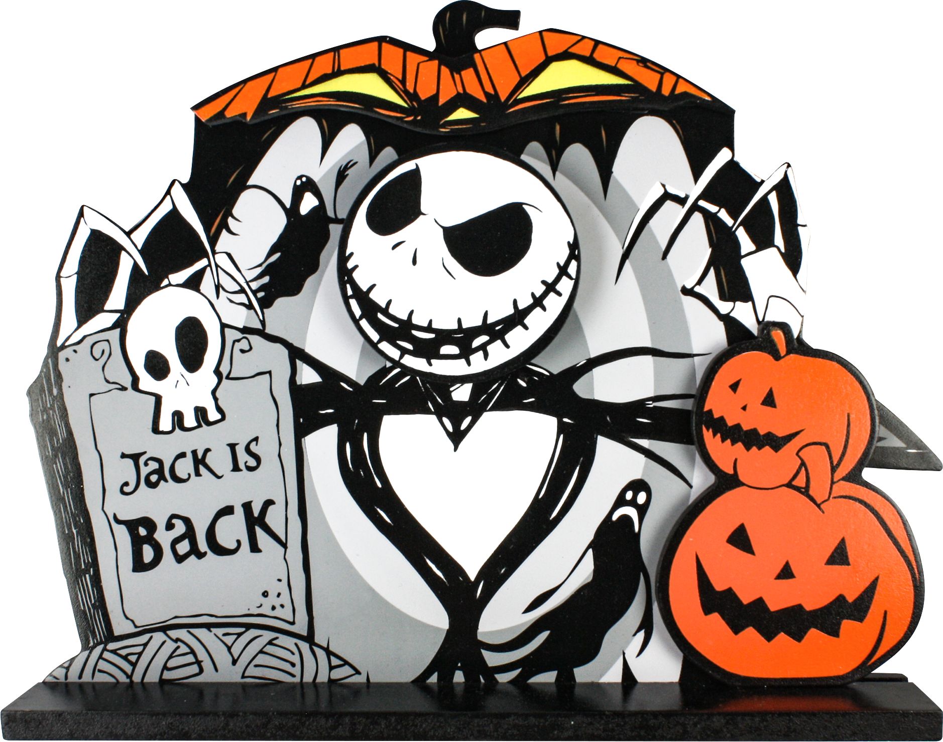 Disney The Nightmare Before Christmas Jack Skellington & Sally Table Signs, Multi-Coloured, 8-in, 2-pk, Indoor Decoration for Halloween Front_Flat