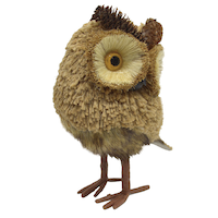 Owl Sisal Tabletop Animal, Brown, 6-in, Indoor/Outdoor Decoration for Fall Front_Angled_Left