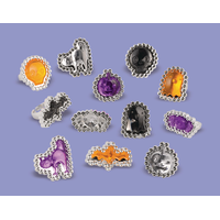 Jewel Halloween Rings, 12-pk Composite_or_Mixed