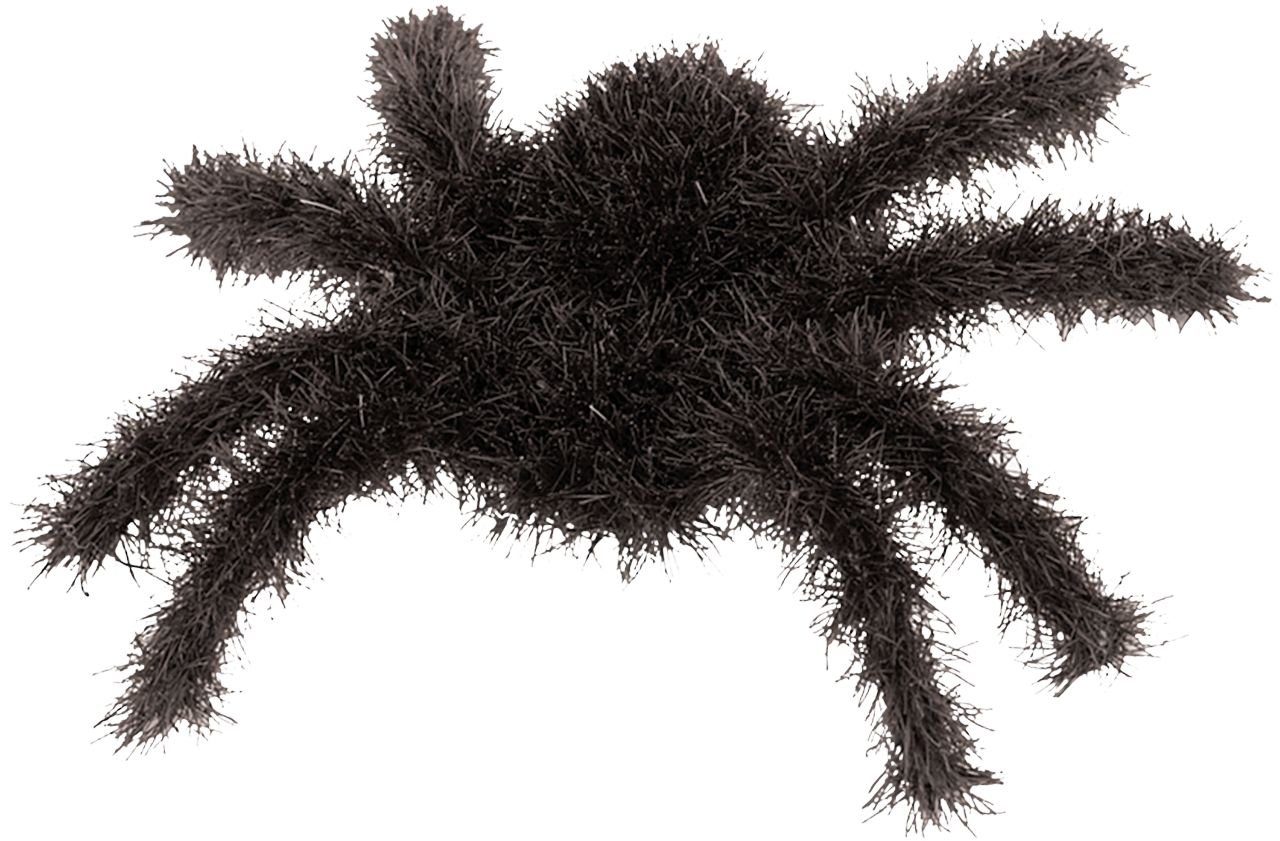 Spider Fuzzy Furry Favours, Black, 10-in, 6-pk, for Halloween Back_Angled_Right