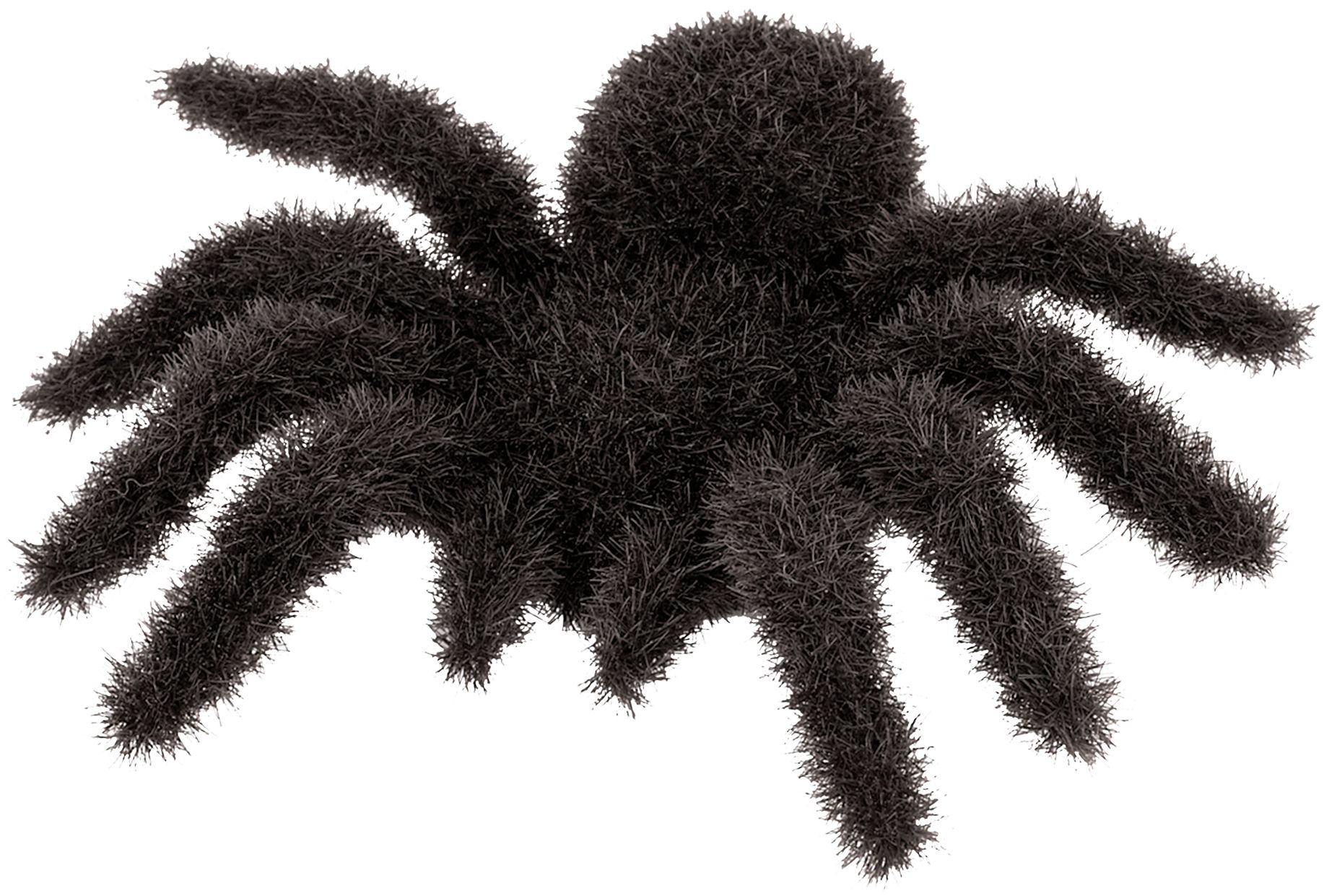 Spider Fuzzy Furry Favours, Black, 10-in, 6-pk, for Halloween Front_Angled_Left