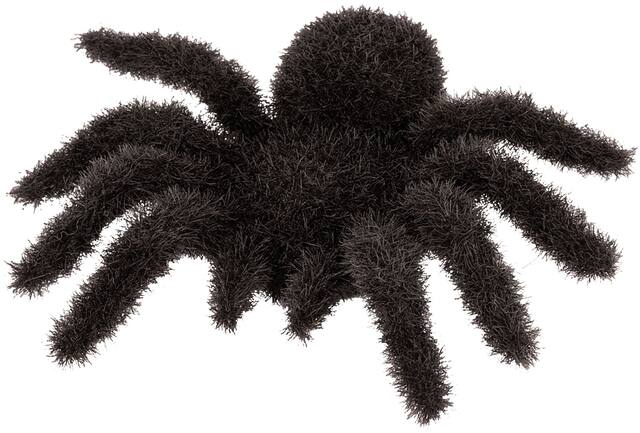 Cadeaux-surprises araignée noir en peluche, noir, 10 po, paq. 6, pour l'Halloween Front_Angled_Left