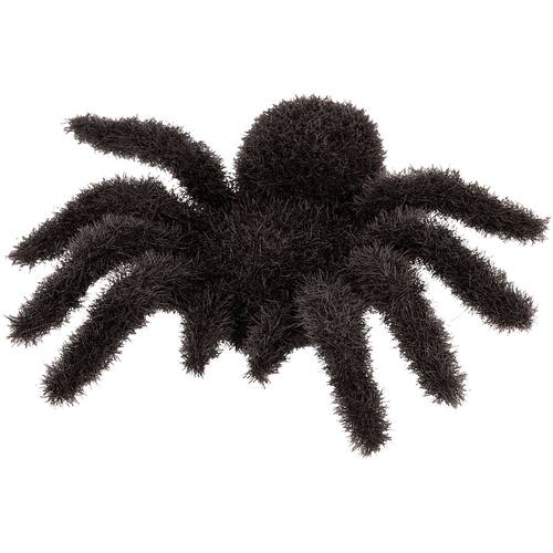 Spider Fuzzy Furry Favours, Black, 10-in, 6-pk, for Halloween