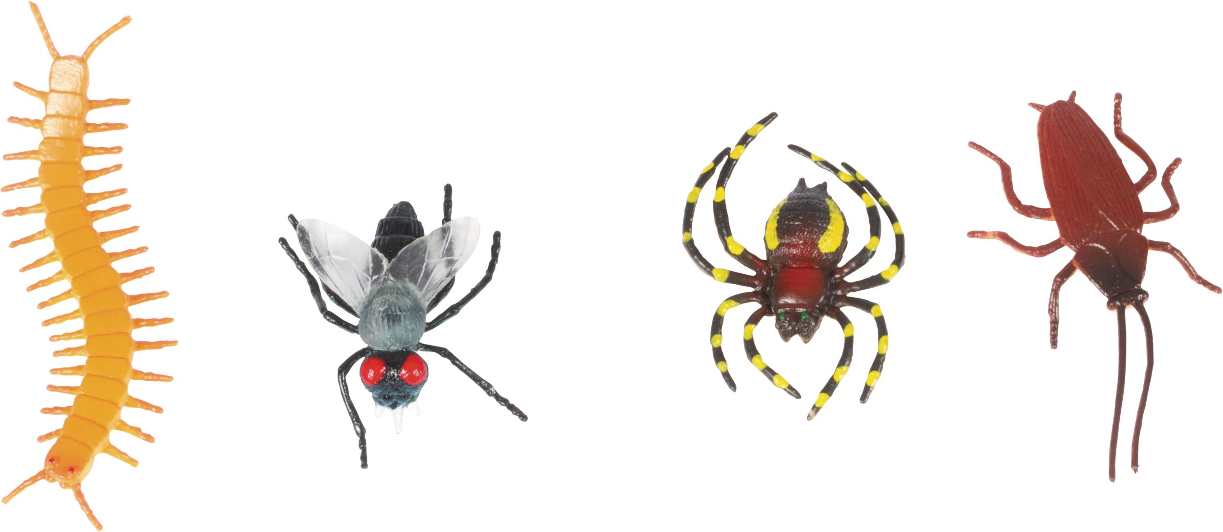 Cadeaux-surprises insecte rampant chauve-souris/squelette/rat/araignée rampant, gris/noir, 4 po, paq. 100, pour l'Halloween Overhead_Flat