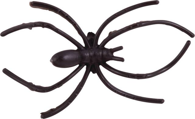 Bat/Witch/Spider Creepy Crawly Favours, Black, 4-in, 48-pk, for Halloween Overhead_Flat