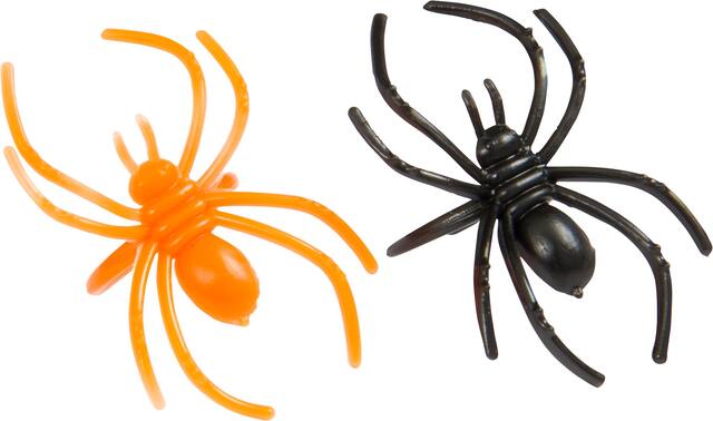 Cadeaux-surprises anneaux à doigts araignée, noir et orange, 4 po, paq. 30, pour l'Halloween Overhead_Flat