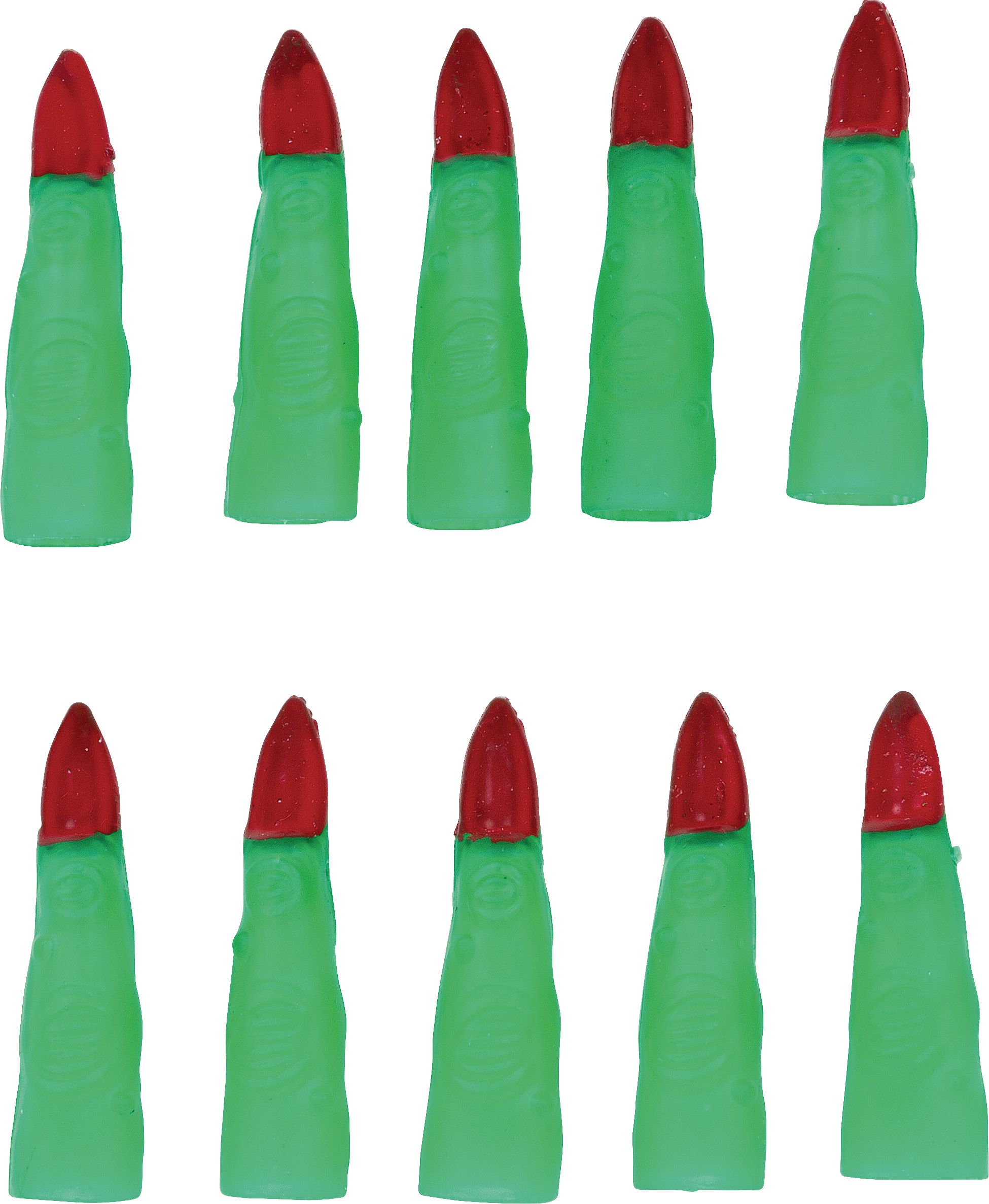 Witch Finger Favours, Green, 4-in, 10-pk, for Halloween Front_Flat