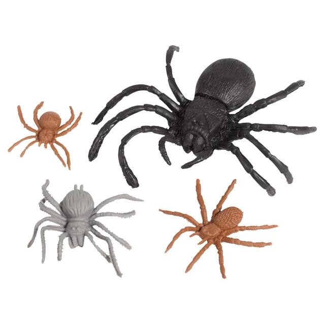 Accessoires cadeaux-surprises araignée en plastique, noir/brun, 3 po, paq. 28, pour l'Halloween Composite_or_Mixed