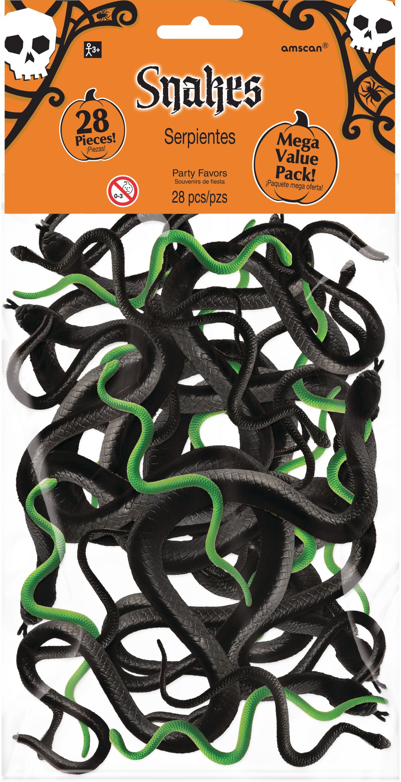 Green & Black Snakes, 28-pk Front_Flat