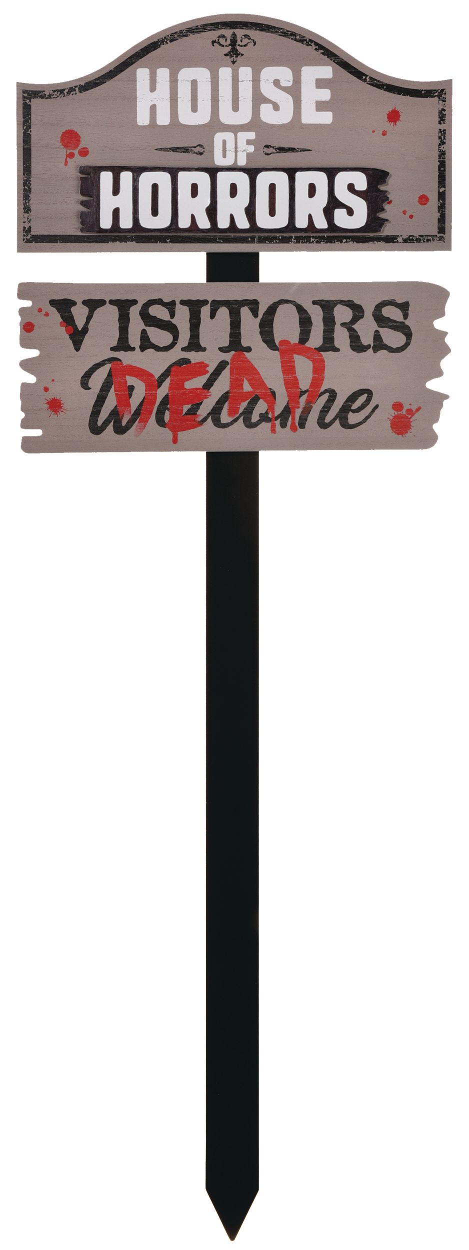 "House of Horrors" Yard Stake, Multi-Coloured, 34-in, Outdoor Decoration for Halloween Front_Flat