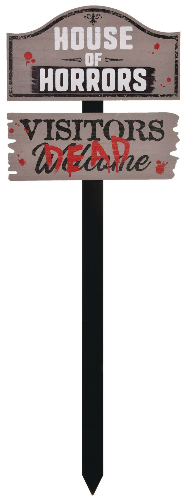 Piquet de jardin House of Horrors, multicolore, 34 po, décoration d'extérieur pour l'Halloween Front_Flat