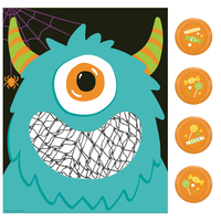 Flying Monster Frisbee Disc Toss Game, Orange/Blue, 18-in, 5-pk, for Halloween Overhead_Flat