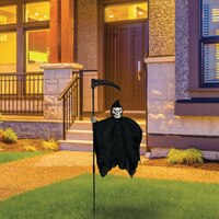Grim Reaper Floating Illusion Yard Stake, Black, 4.5-ft, Outdoor Decoration for Halloween Front_Elevated