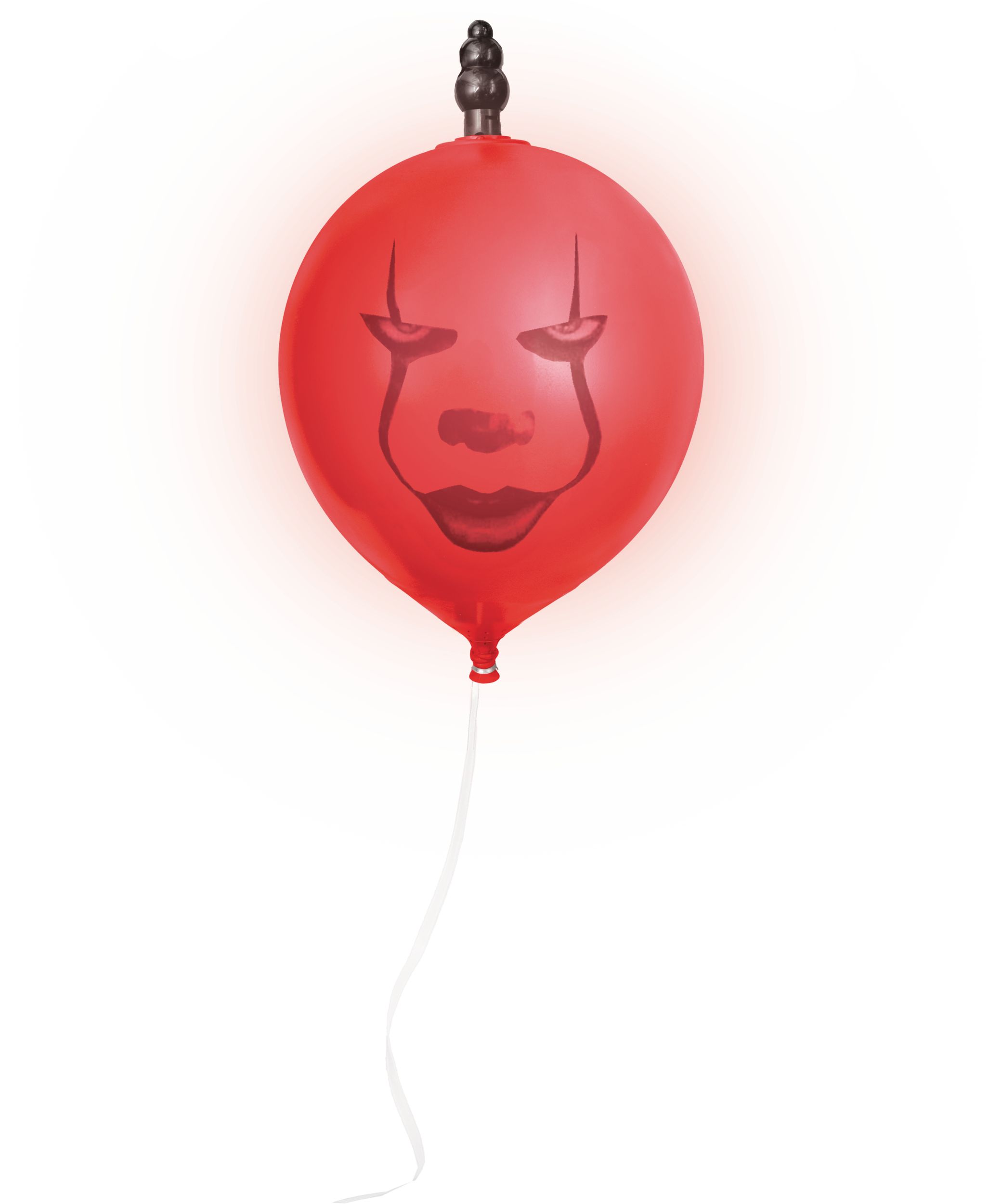 IT "Time to Float" Pennywise Animated Floating Balloon Prop with Cord, Red, 9-in, Sound Activated Indoor/Outdoor Decoration for Halloween Front_Flat
