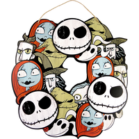 Couronne de Disney L'Étrange Noël de monsieur Jack, Jack/Sally/Oogie Boogie, multicolore, 18 po, décoration intérieure/extérieure pour l'Halloween Front_Flat