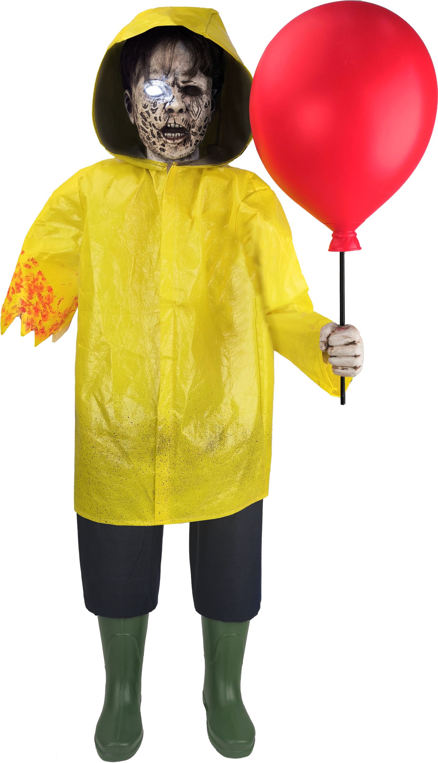 IT Georgie Animated LED Light-Up Standing Character with Bulb, Yellow, 50-in, Sound & Light Activated Indoor/Outdoor Decoration for Halloween Front_Flat
