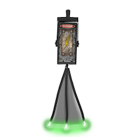 "Danger" Animated Kill Switch Wall Prop with Batteries, Black, 18-in, Sound & Light Activated Indoor/Outdoor Decoration for Halloween Front_Flat