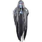For Living Grim Reaper Animated LED Light-Up Hanging Character with  Batteries, Black/White, 4-ft, Sound & Light Activated Indoor/Outdoor  Decoration