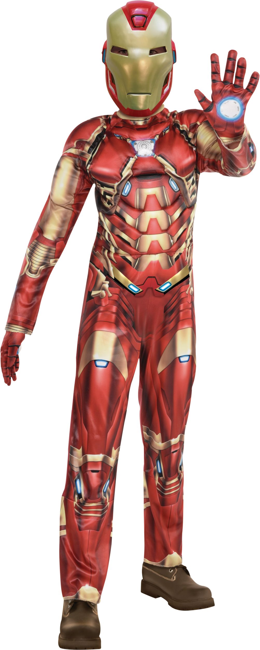 Kids' Disney Marvel Avengers Endgame Iron Man Red/Gold Padded Jumpsuit ...