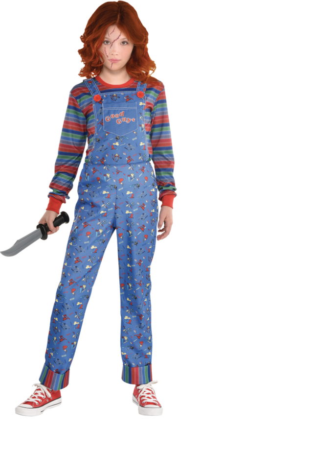Chucky Costumes At Party City
 Kids Child s Play Chucky Blue Outfit with Shirt & Blue Overalls