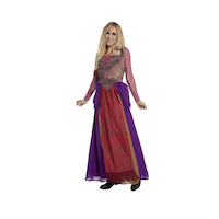 Costume Disney Abracadabra Sarah Sanderson, femmes, robe rouge/violet, tailles variées Front_Angled_Left