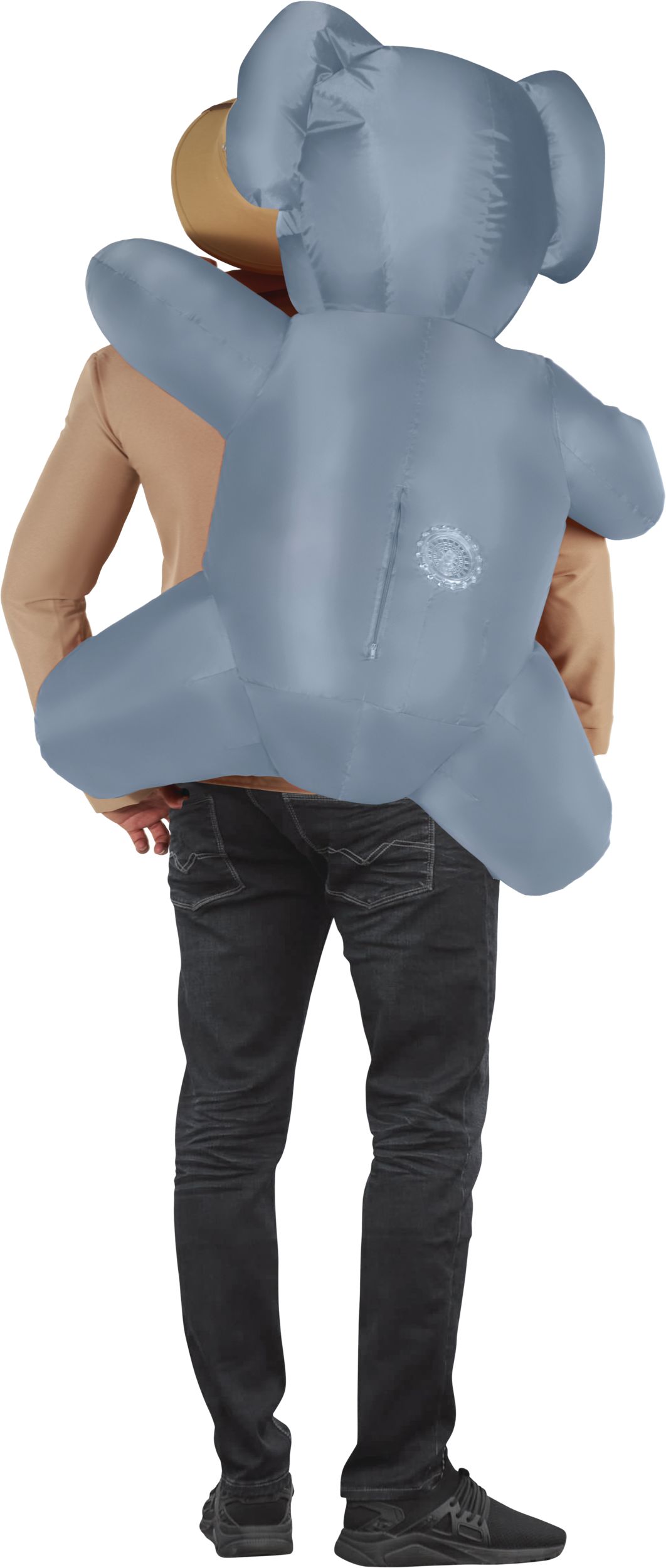 Men's Piggyback Koala Grey Inflatable Halloween Costume, One Size Back_Flat