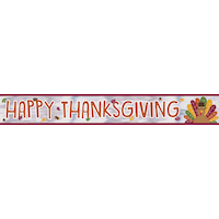 "Happy Thanksgiving" Letter Banner, Multi-Coloured, 9-ft, Indoor Decoration for Thanksgiving Front_Flat