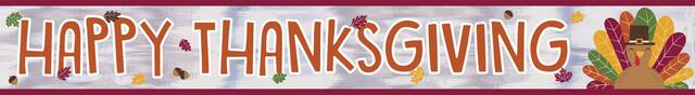 "Happy Thanksgiving" Letter Banner, Multi-Coloured, 9-ft, Indoor Decoration for Thanksgiving Front_Flat