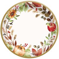 Grateful Day Round Paper Party Dinner Plates, 10.5-in, 18-pc Overhead_Flat