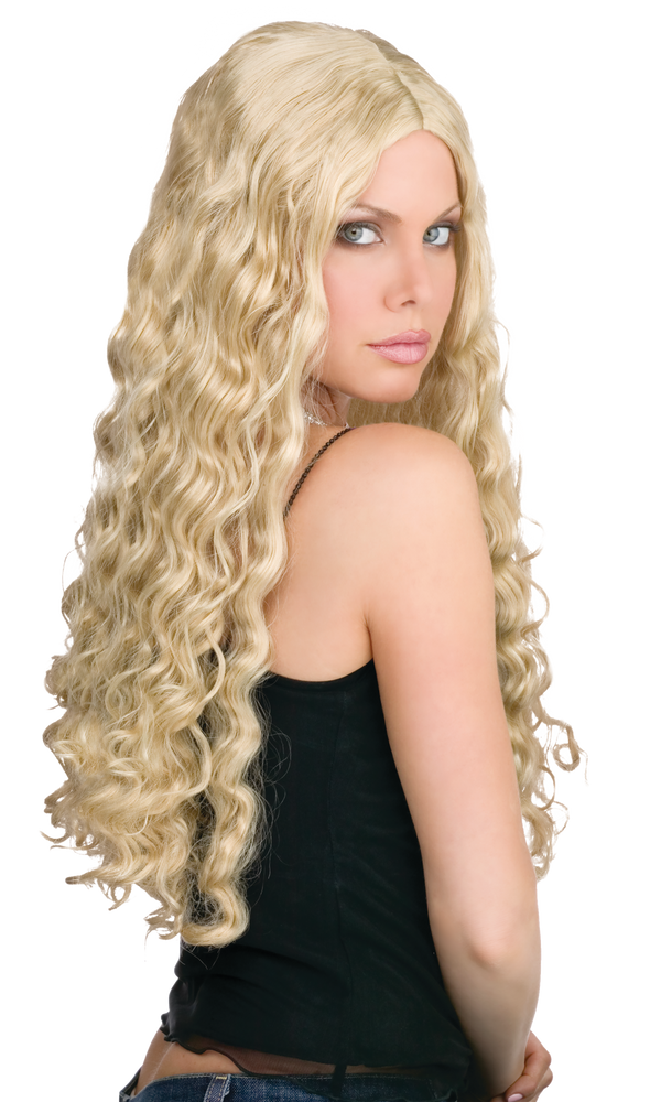 Long Blonde Wavey Halloween Wig Party City 5309