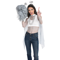 Glitter Body Spray Makeup, Silver, 4-oz, Costume Accessory for Halloween Front_Angled_Left