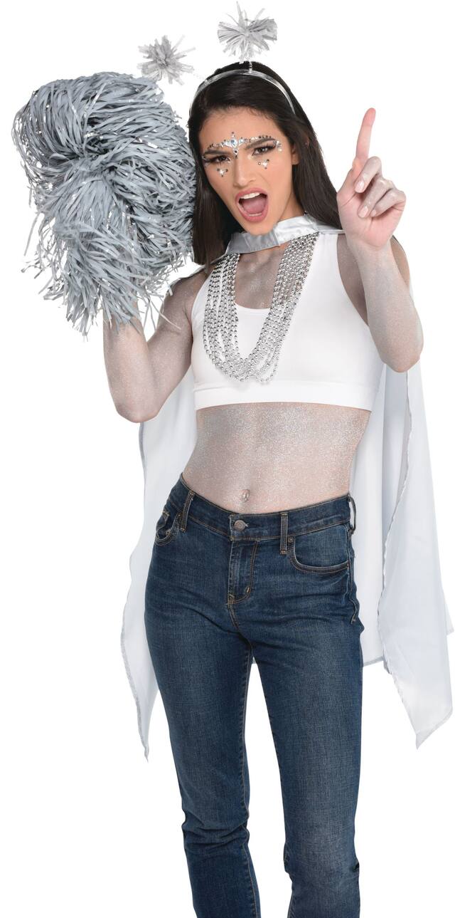 Maquillage scintillant en vaporisateur pour le corps, argenté, 4 oz, accessoire de costume pour l'Halloween Front_Angled_Left