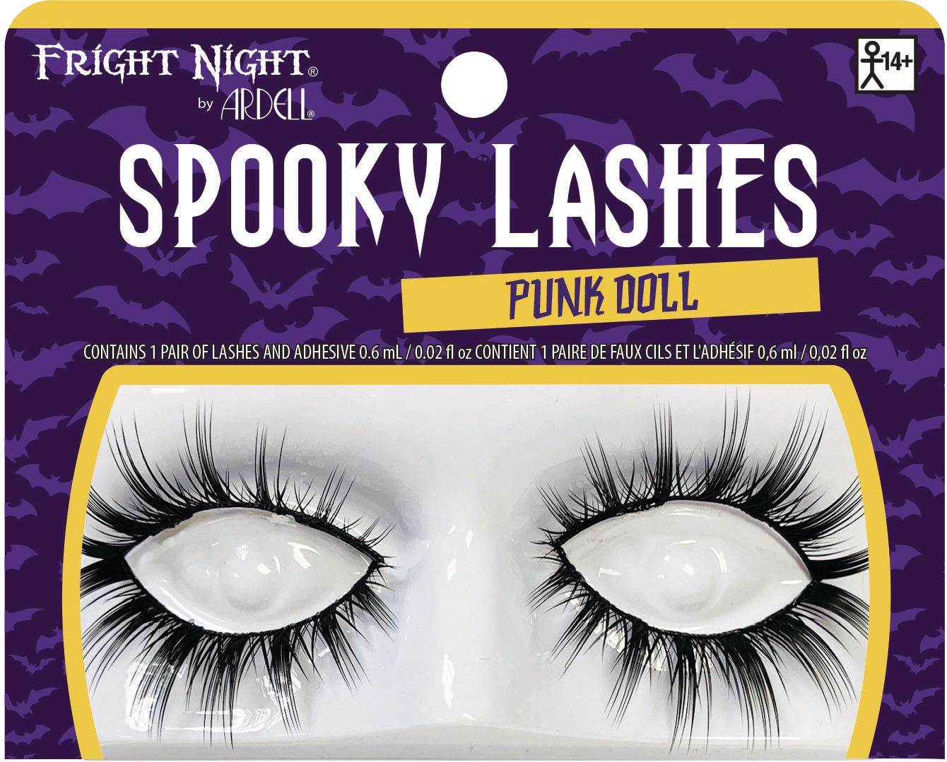 Ardell Punk Doll Top & Bottom Eyelashes, Black, One Size, Wearable Costume Accessory for Halloween Front_Flat