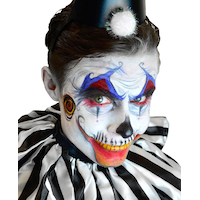 Palette de maquillage de clown festif, 6 couleurs avec pinceau, multicolore, taille unique, paq. 2, accessoires de costume pour l'Halloween Front_Angled_Right