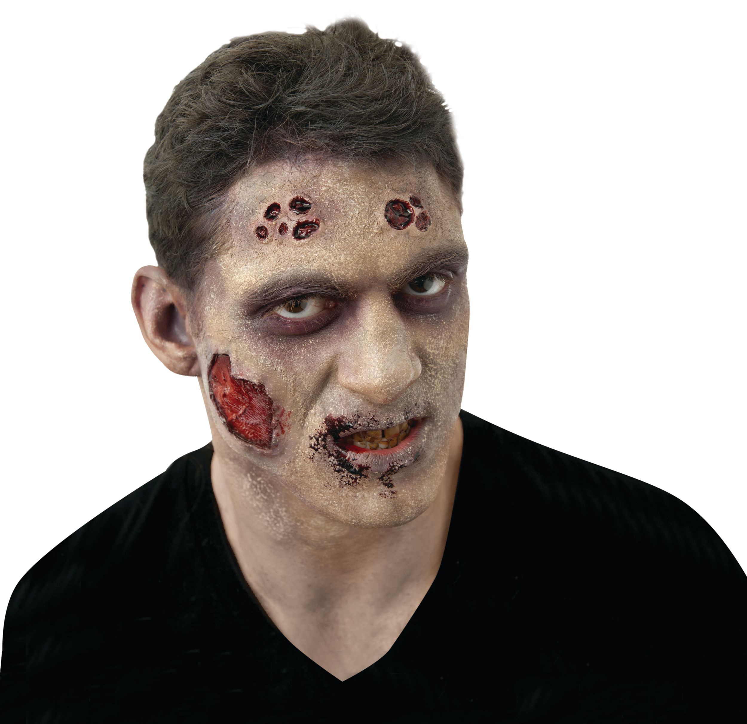 Palette de maquillage de zombie, 6 couleurs avec pinceau, multicolore, taille unique, paq. 2, accessoires de costume pour l'Halloween Front_Angled_Right