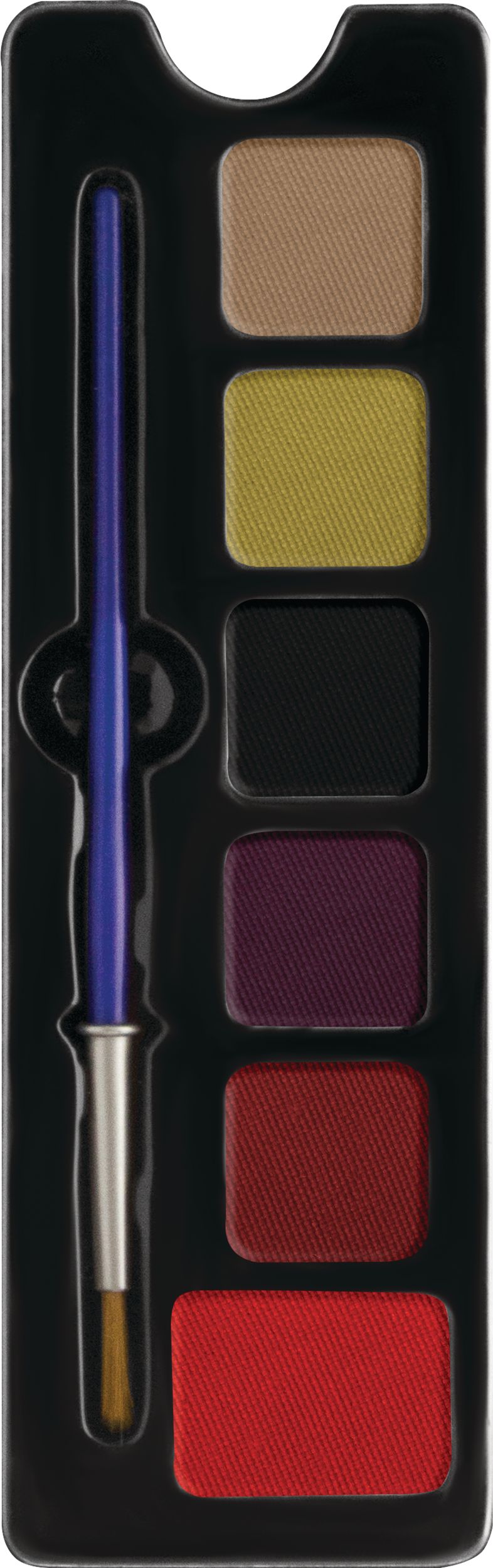 6 Colour Injury Face Makeup Palette with Brush, Multi-Coloured, One Size, 2-pk, Costume Accessories for Halloween Overhead_Flat