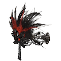 1920s Fashionable Sequin & Feather Flapper Headband, Red/Black, One Size, Wearable Costume Accessory for Halloween