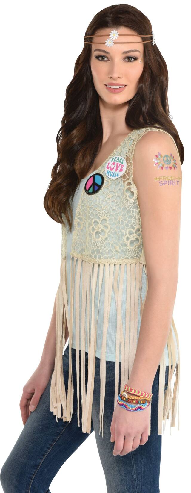 Bijoux de corps hippie, Festival des années&nbsp;60 pour costume d'Halloween Front_Angled_Left